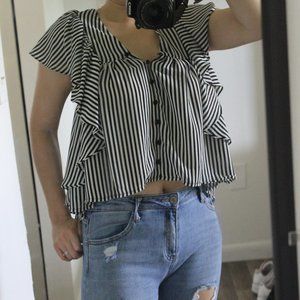 Black And White Blouse